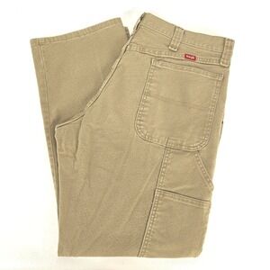 Wrangler 1094LXWCK Carpenter Jeans Men's 35x30 Tan Work Utility Denim Pants Gorp
